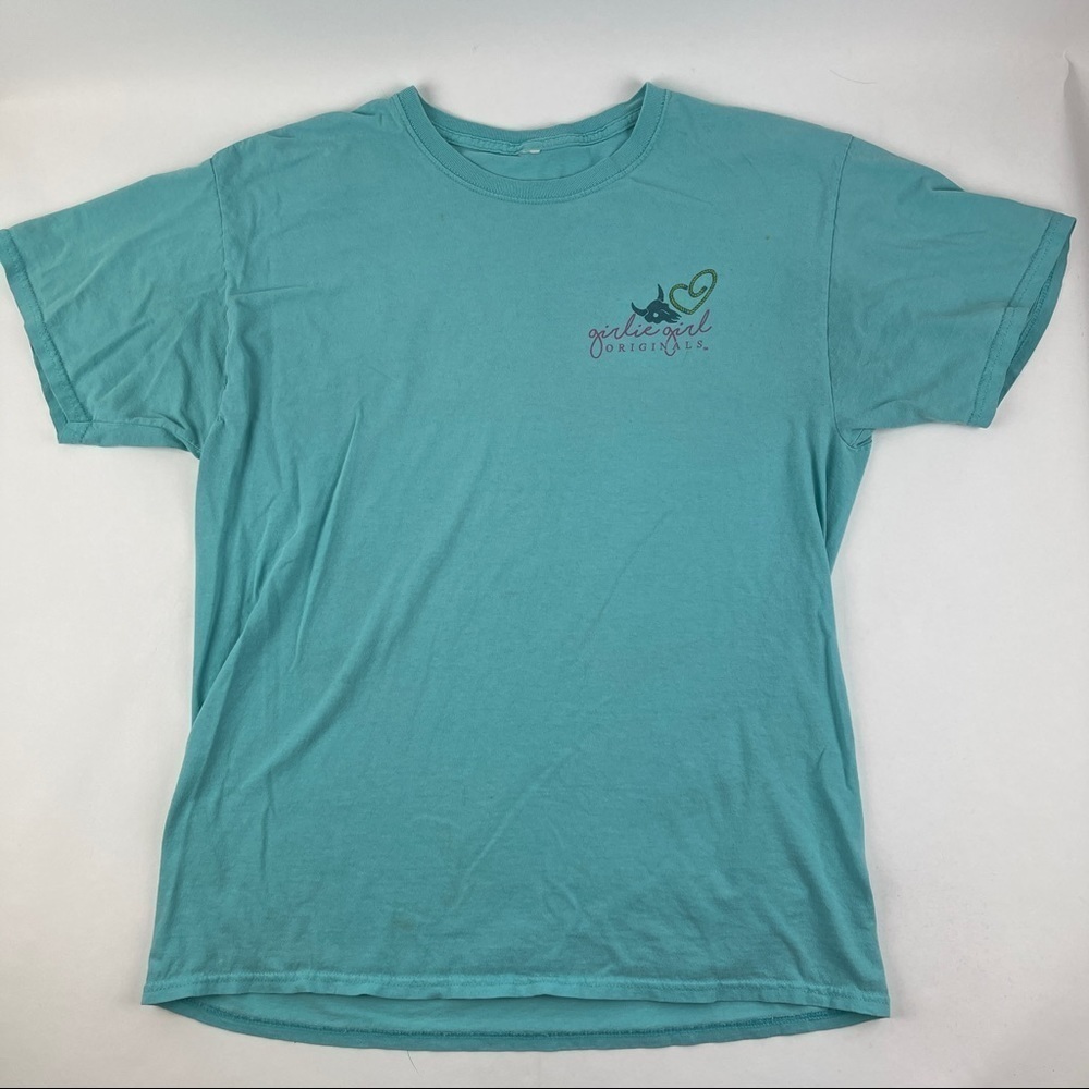 Girly Girl Tshirt Womens Teal Green Short Sleeve Crew Neck